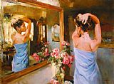 Beauty Canvas Paintings - BEAUTY IN THE MIRROR